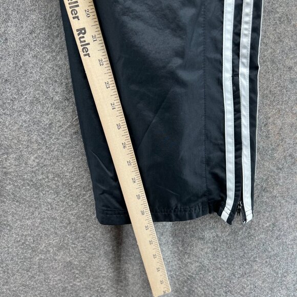 Adidas Sweatpants Women Small Black Wind Track Ankle Zip VTG Straight Trefoil - Picture 4 of 12